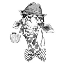 Hipster Giraffe With a Pipe Temporary Tattoo