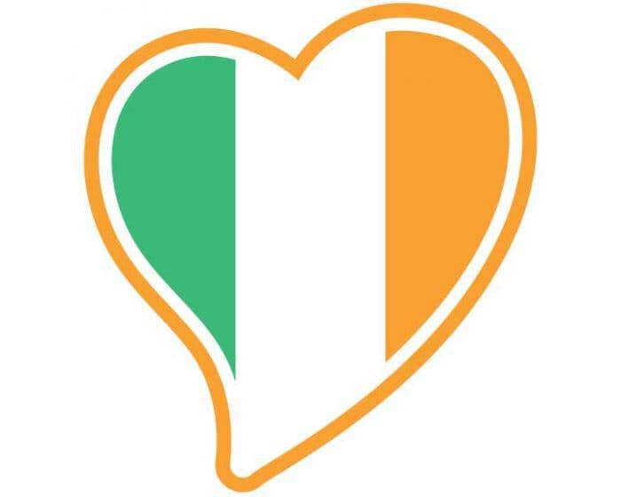 Irish Flag Heart Temporary Tattoo