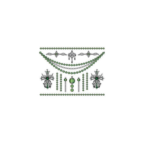 Jade Crosses Temporary Tattoo Jewelry Set
