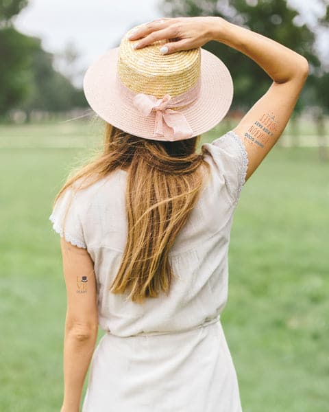 Metallic Love Derby Temporary Tattoo