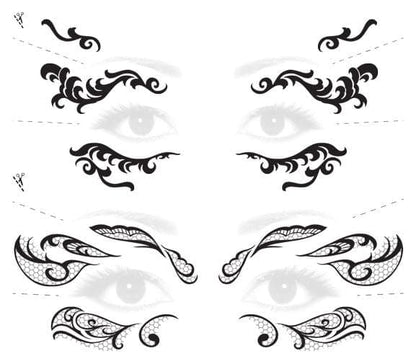 Lace Mask Masquerade Costume Tattoos
