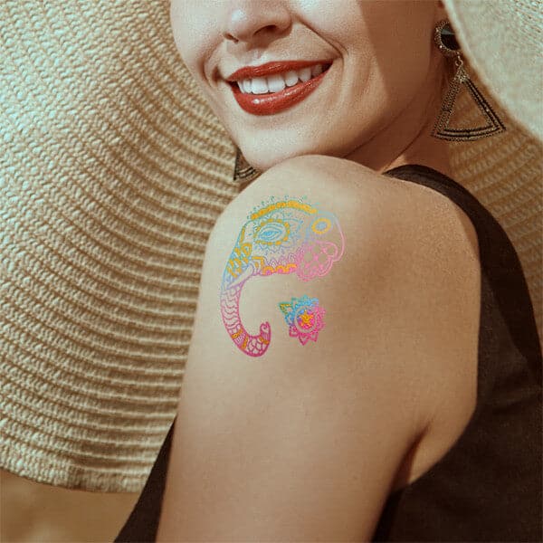 elephant head temporary tattoo