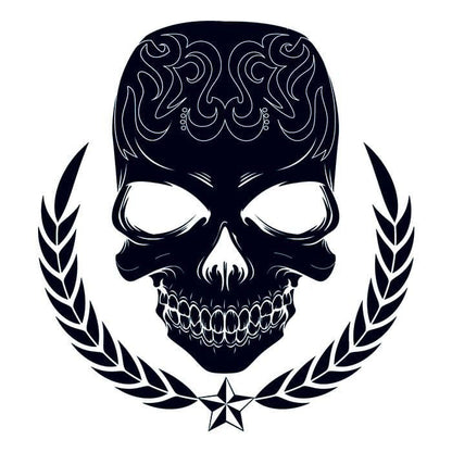 Large Tribal Skull Temporary Tattoo