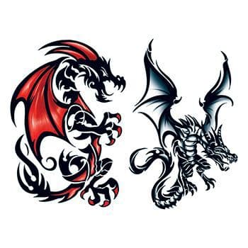 Leviathan Dragons Temporary Tattoo Set