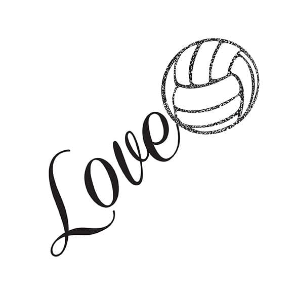 Love Volleyball Temporary Tattoo