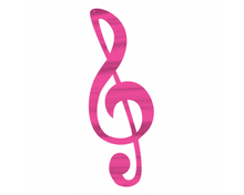 Magenta Treble Clef Music Note Temporary Tattoo