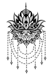 Lotus Mandala Chandelier Temporary Tattoo