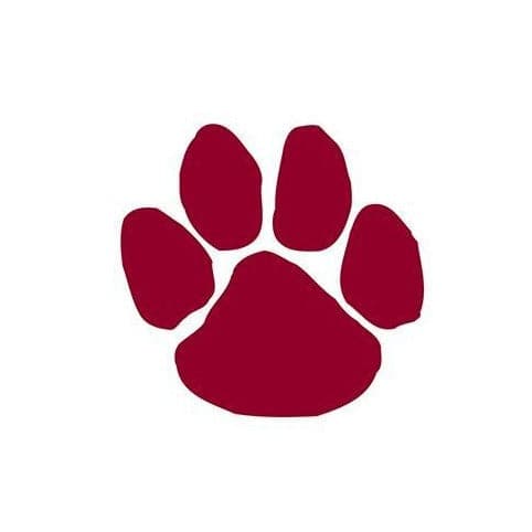 Maroon Paw Print Temporary Tattoo