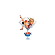 Martini Glass Pin-up Girl Temporary Tattoo