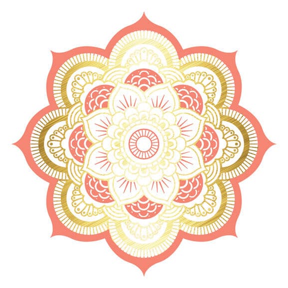 Metallic Coral Mandala Temporary Tattoo