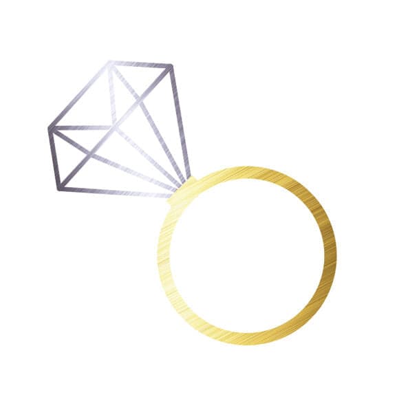 Metallic Diamond Ring Temporary Tattoo