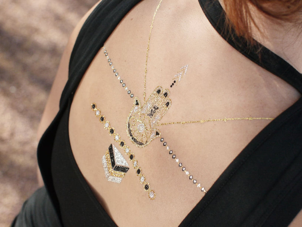 metallic festival temporary tattoo