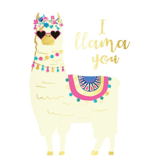 Metallic Llama Love Temporary Tattoo