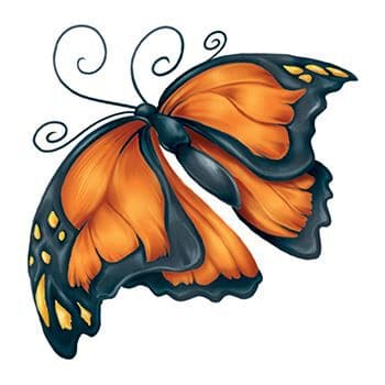 Modern Monarch Temporary Tattoo