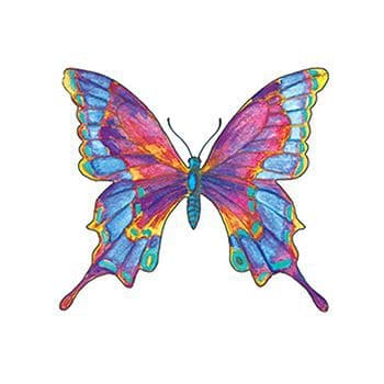 Multicolored Butterfly Temporary Tattoo