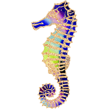 Multicolor Seahorse Temporary Tattoo