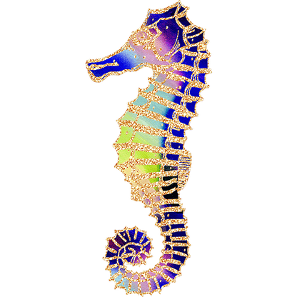 Multicolor Seahorse Temporary Tattoo