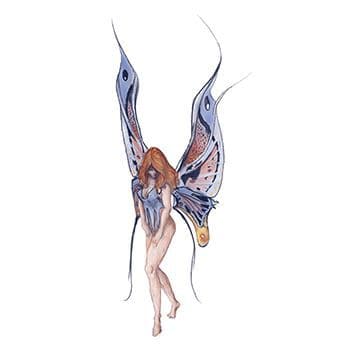 Mythical Blue Fairy Nymph Temporary Tattoo