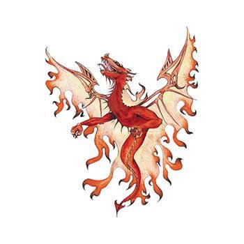 Mythical Orange Dragon Temporary Tattoo