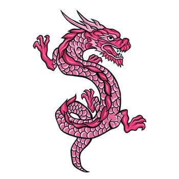 Mythical Red Dragon Temporary Tattoo