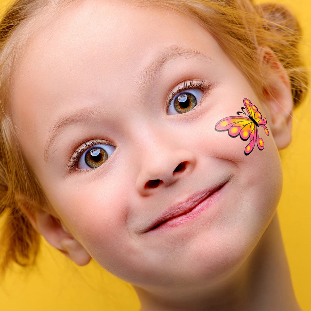 orange and pink butterfly temporary tattoo