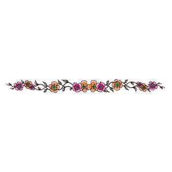 Orange and Pink Flowers Temporary Tattoo