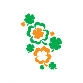 Orange and Green Clovers Temporary Tattoo