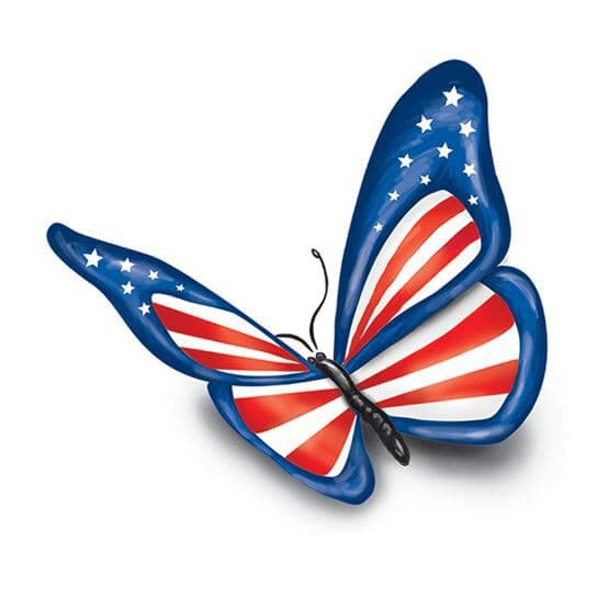 Patriotic Butterfly Temporary Tattoo