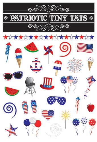 Patriotic Tiny Tats Temporary Tattoos