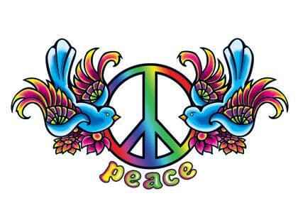 Peace Birds Temporary Tattoo