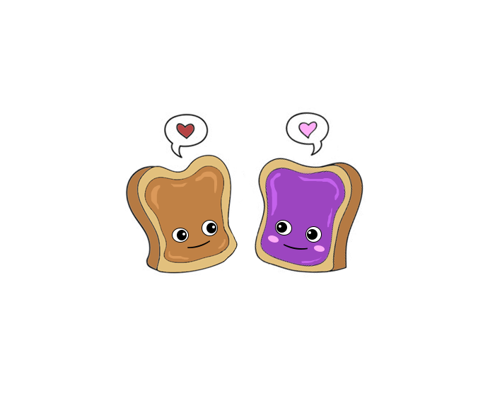 Peanut Butter & Jelly Couples Temporary Tattoo