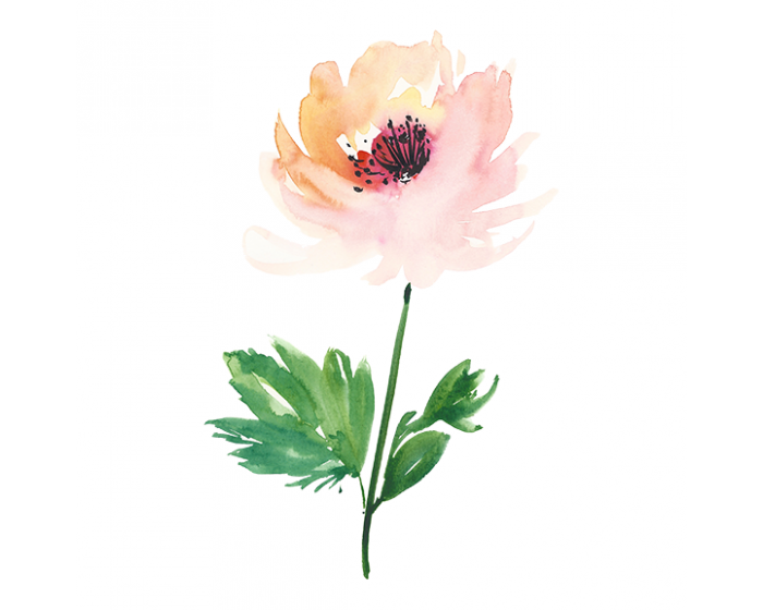 Watercolor Flower Temporary Tattoo