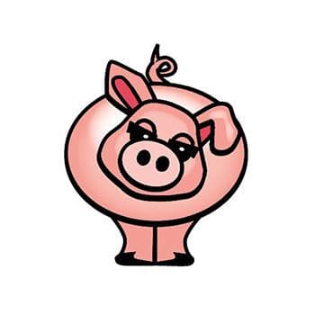 Pink Pig Temporary Tattoo