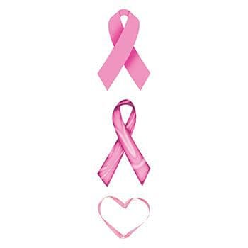Pink Ribbons & Heart Temporary Tattoo