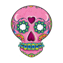 Pink Skull Day of the Dead Temporary Tattoo