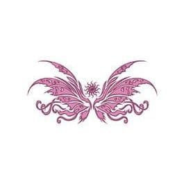 Pink Tribal Butterfly Temporary Tattoo