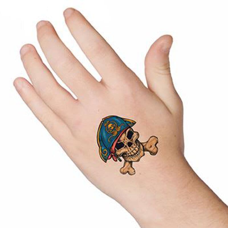 Pirate Skull and Crossbones Temporary Tattoo