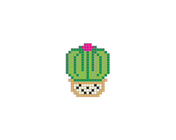 Pixel Barrel Cactus Temporary Tattoo