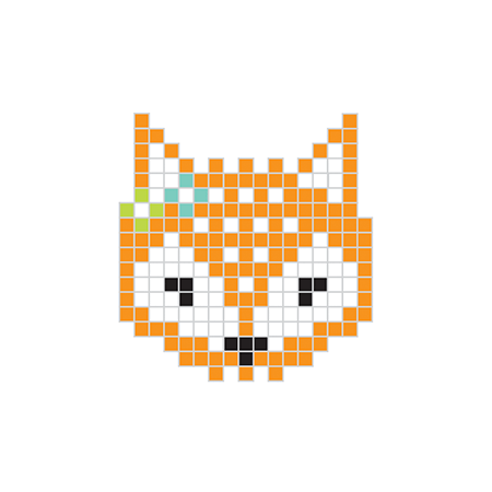 Pixel Red Fox Temporary Tattoo