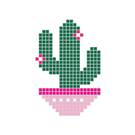 Pixel Saguaro Cactus Temporary Tattoo