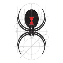 Metallic Black Widow Spider Temporary Tattoo
