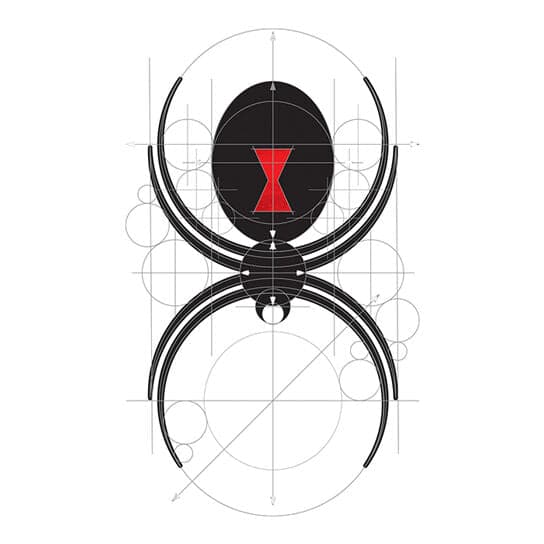 Metallic Black Widow Spider Temporary Tattoo