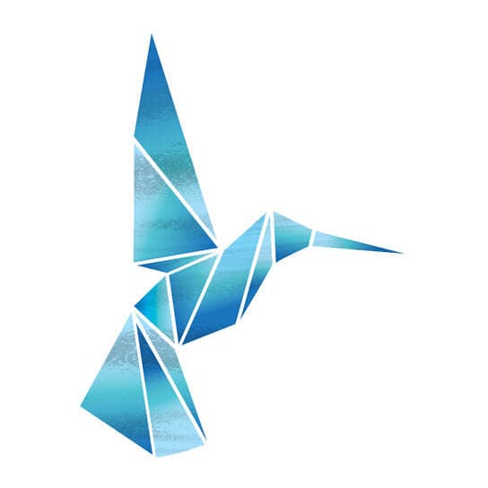 Metallic Geometric Hummingbird Temporary Tattoo