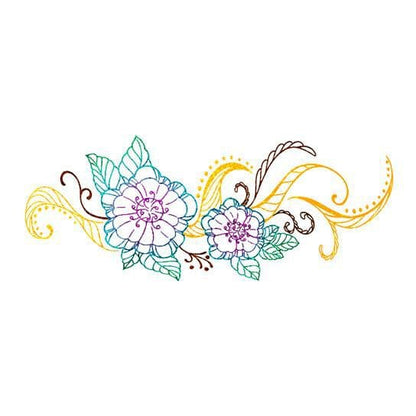 Metallic Flowers Temporary Tattoo