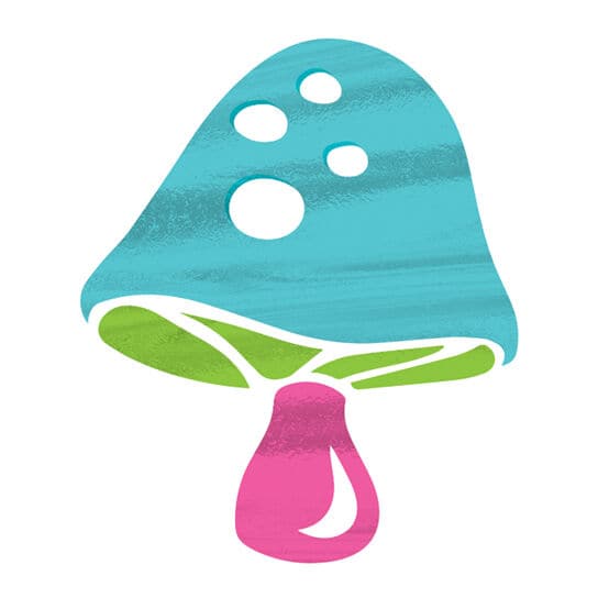 Metallic Mushroom Temporary Tattoo