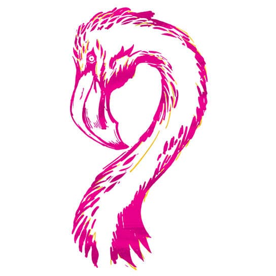 Metallic Pink Flamingo Temporary Tattoo