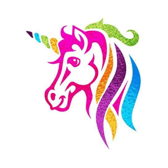 Metallic Rainbow Unicorn Temporary Tattoo