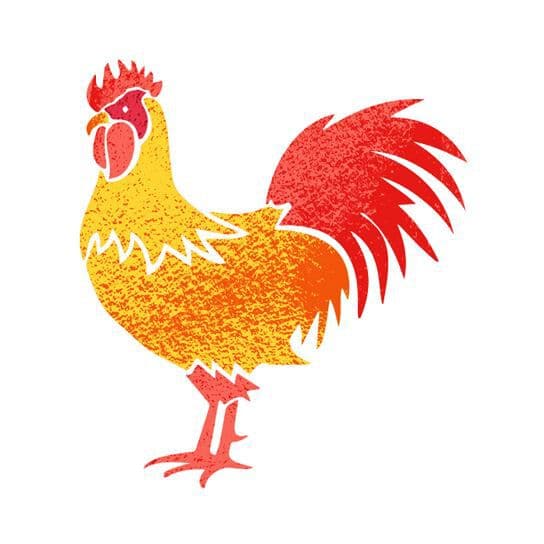 Metallic Rooster Temporary Tattoo