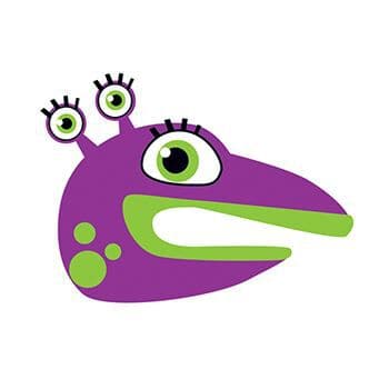 Purple Alien Hand Puppet Temporary Tattoo