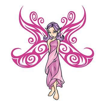 Purple Fairy Temporary Tattoo